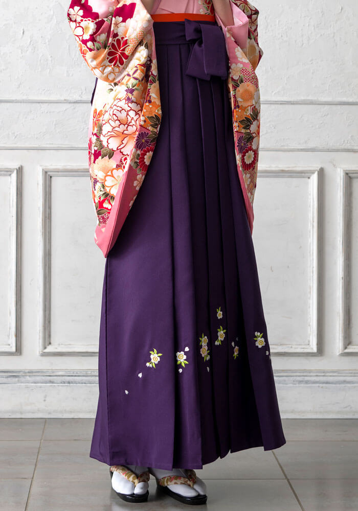 上品な紫のネットレンタル袴